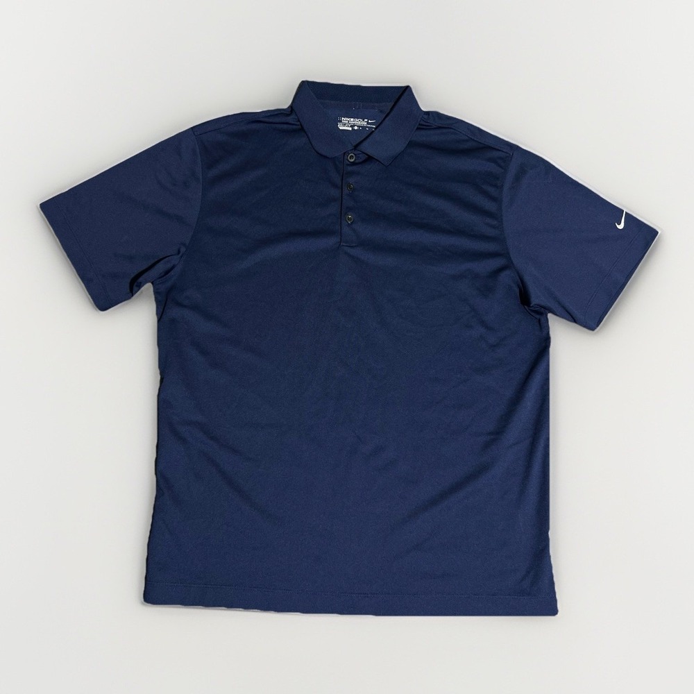 Nike Golf Tour Performance Men XL Navy Dri Fit Polo Shirt Collared Old Money Y2K